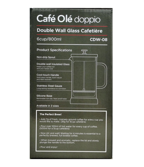 Cafetiere Coffee Maker - GRUNWERG CAFE OLE DOPPIO 6 Cup 800ML