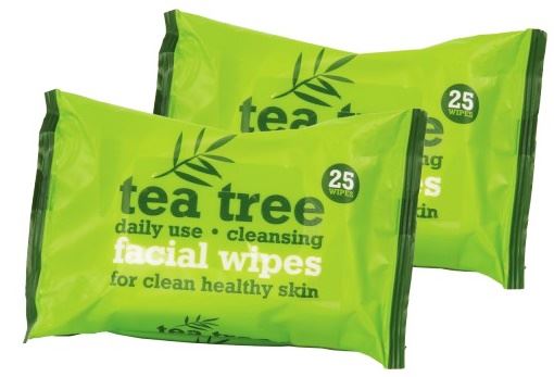 TWIN PACK TEA TREE TWIN PACK FACE WIPES 25 PCS. XP40158