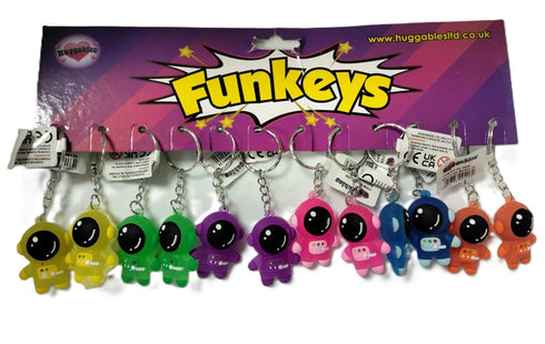 Spaceman Keyring - Funkeys Assorted Colour Pack of 12 HU9406