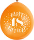 18th Birthday Balloons - Unique Party Happy Latex Pack | UNI56045