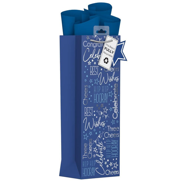 Blue Bottle Gift Bag - Stylish & Durable Packaging for Your Gifts
