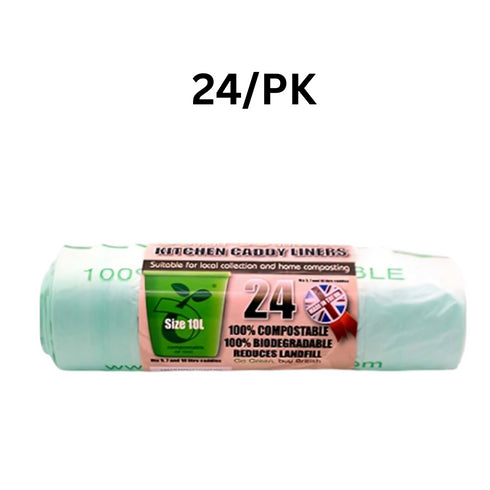 Compostable Caddy Bags 10L 24-Pack - ECO BAG EC228