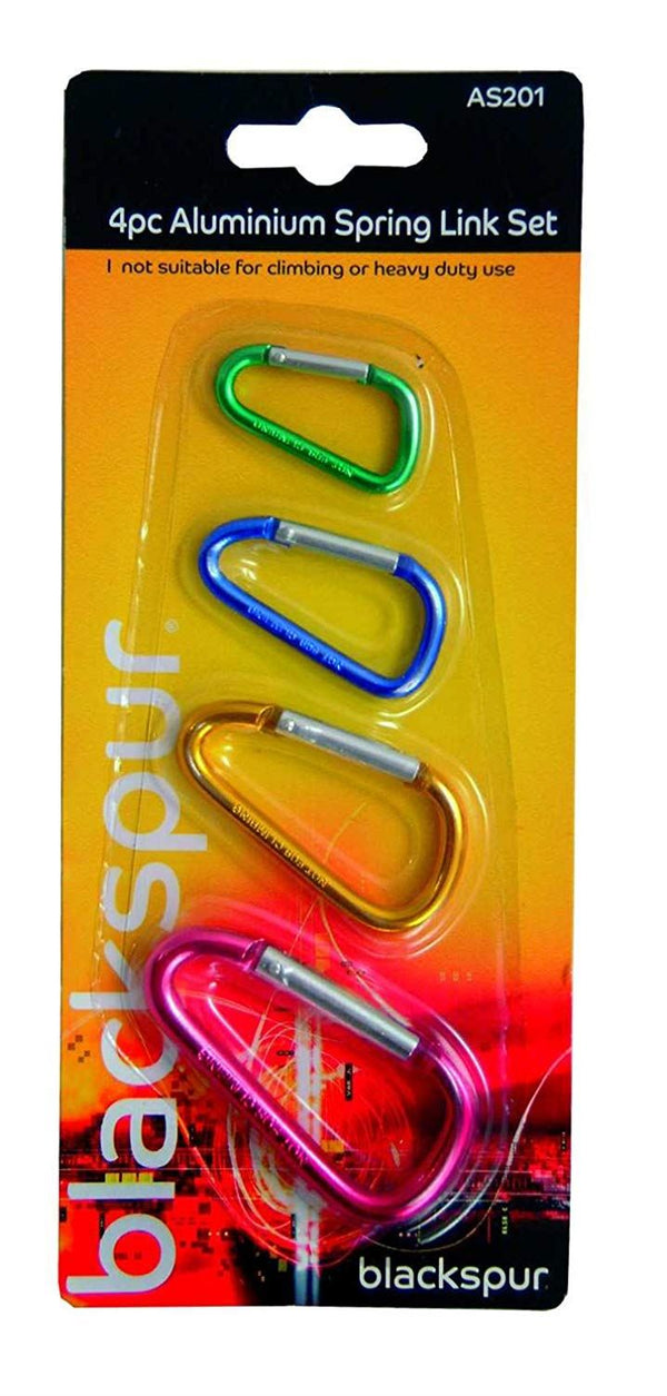 Aluminium Karabiner Set - Spring Link 4 Pack | BBAS201
