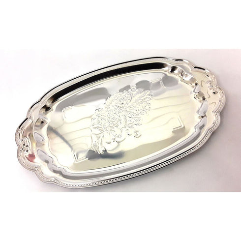 CHROME OBLONG TRAY SMALL 25 X 19CM. HUB450