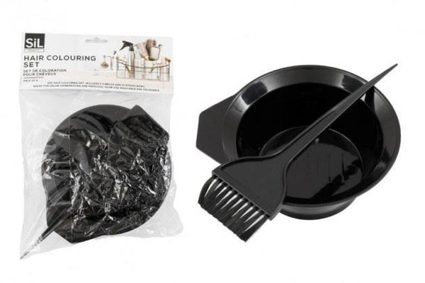 SIL HAIR COLOURING BRUSH AND BOWL SET. BE0053