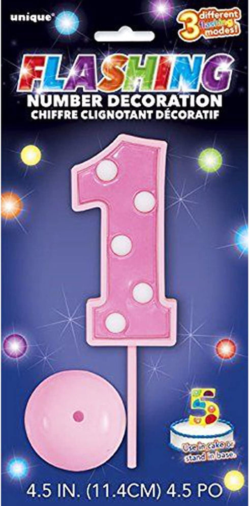Flashing Cake Topper - Pink Polka Dots No.1 | UNI37051