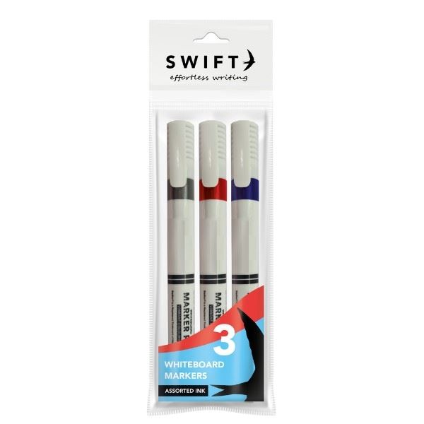 Whiteboard Markers Pack - SWIFT Assorted Colours 3/PK P3065