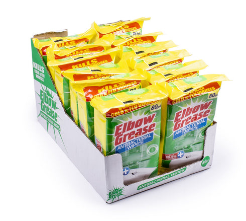 ELBOW GREASE LEMON FRESH ANTIBACTERIAL WIPES 80/PK. EG185
