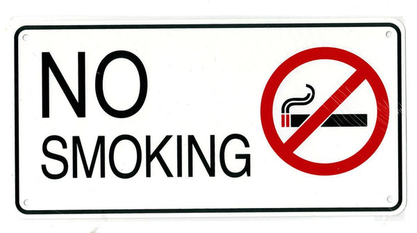 Metal No Smoking Sign 30x15cm - Durable & Visible JL4123
