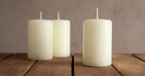 PACK OF 10 WHITE PILLAR CANDLES 40 X 90 MM. PS17915