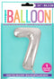 Silver Number 7 Balloon - Perfect for 7th Birthday Celebrations