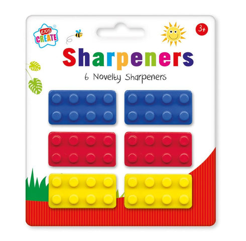 Brick Sharpeners for Kids - Fun Novelty Stationery 6 Pack