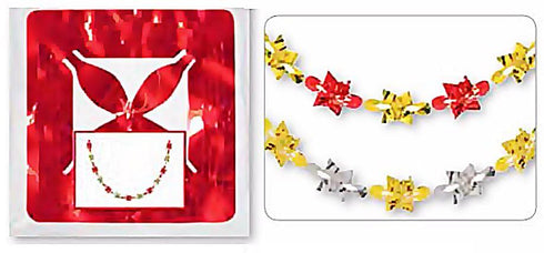 CHRISTMAS 2 COLOUR FOIL GARLAND. XDFFGL