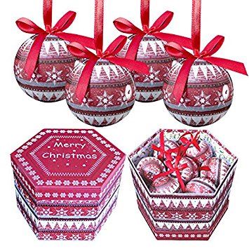 14 CHRISTMAS BAUBLES GIFT BOX - GOLD 75MM. Z91793
