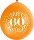 60th Birthday Balloons - Unique Party Happy Multicolour Pack