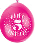 5th Birthday Balloons - Unique Party Happy Latex Multicolour Pack
