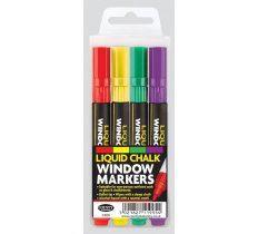 Liquid Window Markers - 4 Coloured Chalk C826 Set