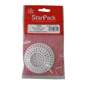 Sink Strainer Set - 1 Large & 1 Small White Plastic | 72379