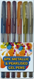 Metallic Gel Pens - 5 Pack Pearlised Gel Pens P2690