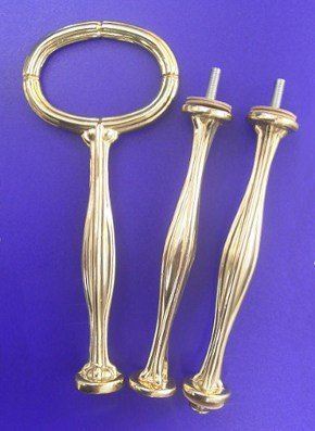 Victoriana Cake Stand - 3 Tier Gold Centre Handle Elegance