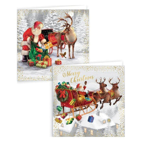 GIFTMAKER SANTA CHRISTMAS GREETINGS CARDS 10/PK. GC803