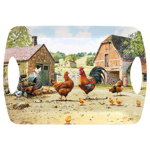 Decorative Serving Tray - Cockerel & Hen Large Design LP95957