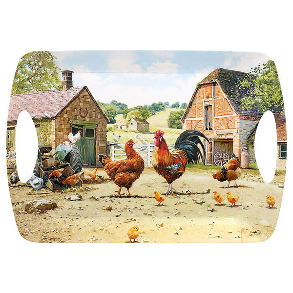 Decorative Serving Tray - Cockerel & Hen Large Design LP95957