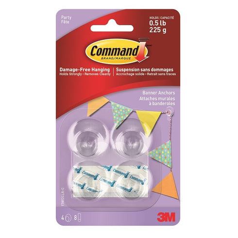 COMMAND PARTY BANNER ANCHORS 4/PK. 17802CLR