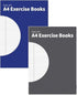 PACK OF 4 ASSORTED COLOURS A4 EXERCISE BOOKS. P1001