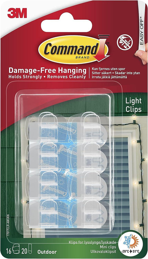 COMMAND OUTDOOR LIGHT CLIPS 16/PK. 17017CLR