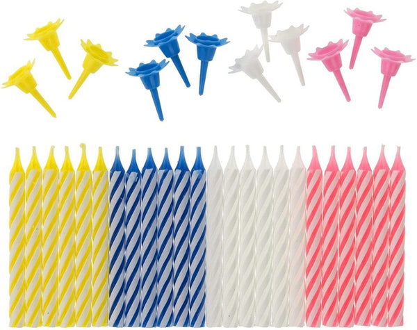 Birthday Party Candles 24-Pack with Holders - GSD 940295