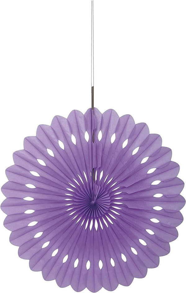 Purple Fan Decoration 40cm - Unique Party Tissue Decor UNI63192