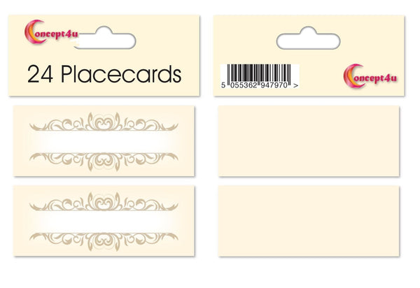 Gold Stripe Place Cards - Elegant Table Setting Accessories