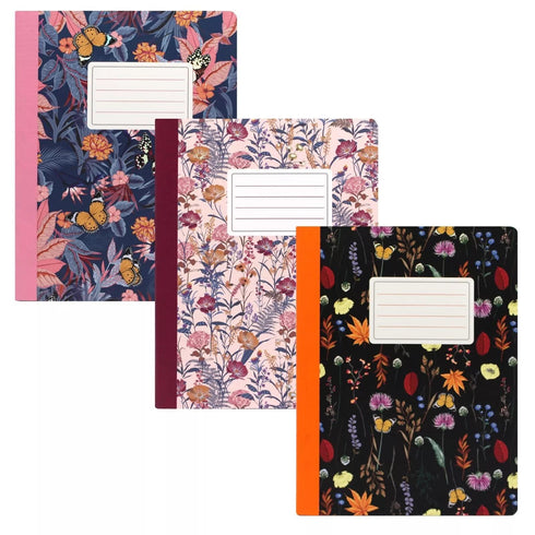 PACK OF 3 PUKKA ASSORTED BLOOM COMPOSITION BOOK 140 PAGS. 9516-BLM