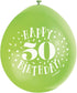 50th Birthday Balloons - UNIQUE PARTY Happy 50th Multicolour Pack