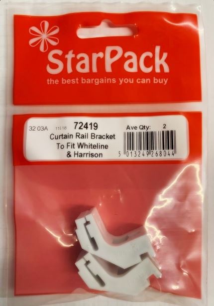 Curtain Rail Brackets - Fit Whiteline & Harrison 72419