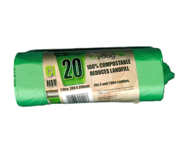 Compostable Caddy Bags 7L - Biodegradable Bin Liners EC229