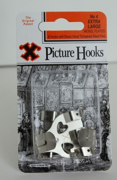 Nickel Plated Picture Hooks - SHAW X Extra Large No. 4, 2/Pack FS12845