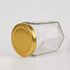 Gold Lid Jar 110ml - Hexagonal Glass Container with Screw Lid