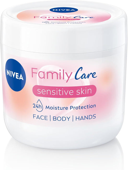 NIVEA ALMOND FAMILY CARE SENSITIVE MOISTURISING CREAM 450ML JAR. TONIV521