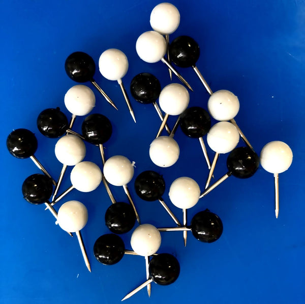 Map Pins Pack - TIGER ESSENTIAL Black & White 30/PK T302276