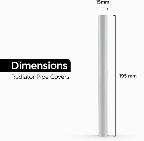 Radiator Pipe Covers - BLACKSPUR 15MM White Sleeves Pack of 8