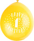 1st Birthday Balloons - UNIQUE PARTY Happy Latex Pack | UNI56033