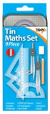 Maths Set Tin - TIGER 9 Piece Precision Tools for Students 301467