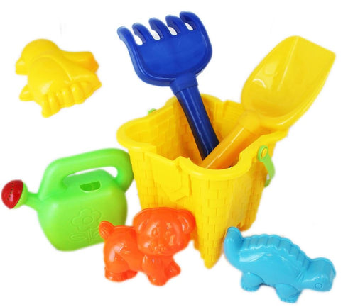 Castle Beach Bucket Set - 7pcs Square Assorted TY1976