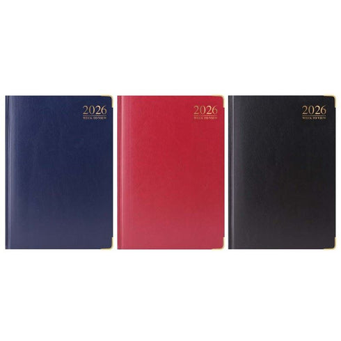 TALLON A4 WEEK TO VIEW PADDED GILT-EDGE DIARY 2026 5/PK. TA3585
