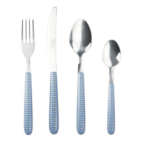 Stainless Steel Cutlery Set - GREENWORKS BLUE STRIPES 24PC