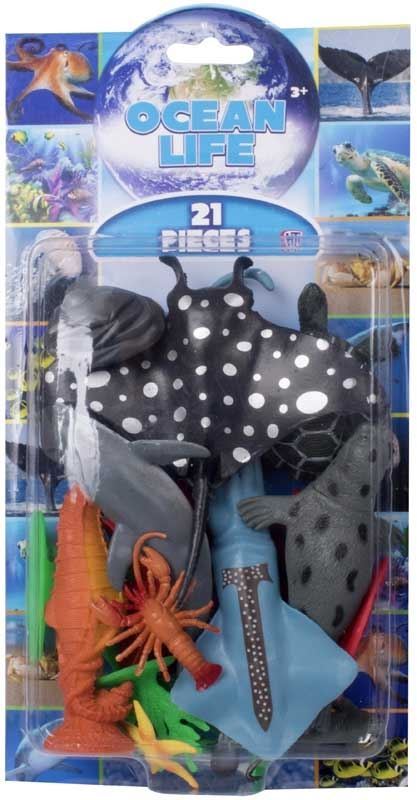 Ocean Life Toy Set - Explore 21 Sea Animals with HTI 1374220