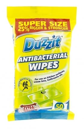 Antibacterial Jumbo Wipes - DUZZIT 50 Pack DZT002A