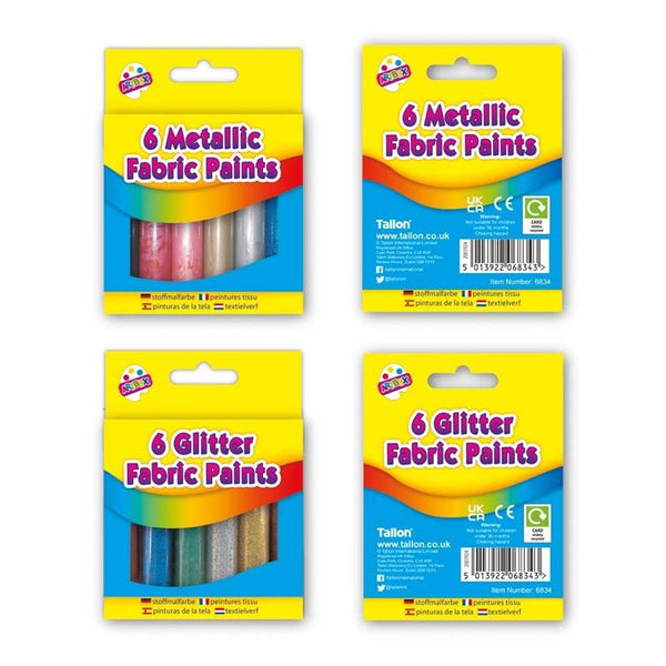 Fabric Paint Set - ARTBOX Glitter/Metallic 6 Pack TA6834